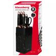  Cutite de bucatarie cu suport, set de 7 piese, model negru, Klausberg