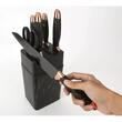  Cutite de bucatarie cu suport, set de 7 piese, model negru, Klausberg