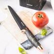  Cutite de bucatarie cu suport, set de 7 piese, model negru, Klausberg