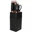  Cutite de bucatarie cu suport, set de 7 piese, model negru, Klausberg