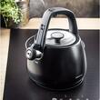 Ceainic, fierbator din otel inoxidabil cu fluier, negru, capacitate 2,5 litri, Klausberg