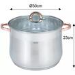 Oala din inox cu capac din sticla, diametru 30 cm, capacitate 16 litri, Klausberg