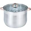 Oala din inox cu capac, manere roze, 22,4 L, Ø34 cm, Klausberg