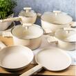 Set 4 oale si 2 tigai cu strat antiaderent, bej, 12 piese, capac sticla, Klausberg