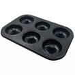 Forma de copt, pentru coacerea a 6 briose, cu invelis antiaderent, neagra, 26,5x17,5 cm, Klausberg