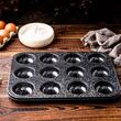 Forma de copt, pentru coacerea a 6 briose, cu invelis antiaderent, neagra, 26,5x17,5 cm, Klausberg