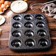 Forma de copt, pentru coacerea a 6 briose, cu invelis antiaderent, neagra, 26,5x17,5 cm, Klausberg