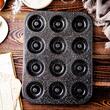 Forma de copt, pentru coacerea a 6 briose, cu invelis antiaderent, neagra, 26,5x17,5 cm, Klausberg
