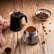 Aparat pentru cagea, espressor, fabricat din otel inoxidabil, 4 cani, negru/argintiu, Klausberg