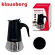 Aparat pentru cagea, espressor, fabricat din otel inoxidabil, 4 cani, negru/argintiu, Klausberg