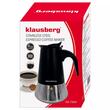 Aparat pentru cagea, espressor, fabricat din otel inoxidabil, 4 cani, negru/argintiu, Klausberg