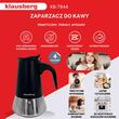 Aparat pentru cagea, espressor, fabricat din otel inoxidabil, 4 cani, negru/argintiu, Klausberg