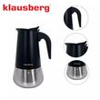 Aparat pentru cafea, espressor, fabricat din otel inoxidabil, 9 cani 450 ml, negru/argintiu, Klausberg