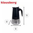 Aparat pentru cafea, espressor, fabricat din otel inoxidabil, 9 cani 450 ml, negru/argintiu, Klausberg