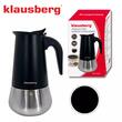 Aparat pentru cafea, espressor, fabricat din otel inoxidabil, 9 cani 450 ml, negru/argintiu, Klausberg