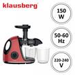 Storcator pentru fructe si legume, orizontal cu maner, putere 150 W, rosu, Klausberg