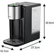 Dozator pentru apă calda, dozator cu fierbător, capacitate rezervor 2,2 litri, 2600 W, control al temperaturii 45-100°C, negru-argintiu, Klausberg