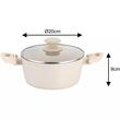 Set oale gatit, 12 piese, aluminiu cu invelis marmorat, 28/24/20/16 cm, crem, Klausberg
