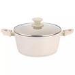 Set oale gatit, 12 piese, aluminiu cu invelis marmorat, 28/24/20/16 cm, crem, Klausberg