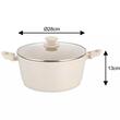 Set oale gatit, 12 piese, aluminiu cu invelis marmorat, 28/24/20/16 cm, crem, Klausberg