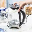 Fierbator electric, fabricat din sticla borosilicata, otel inoxidabil, iluminare din spate cu LED, capacitate 1,8 litri, 1850-2200 W, Klausberg