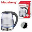 Fierbator electric, fabricat din sticla borosilicata, otel inoxidabil, iluminare din spate cu LED, capacitate 1,8 litri, 1850-2200 W, Klausberg