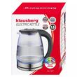 Fierbator electric, fabricat din sticla borosilicata, otel inoxidabil, iluminare din spate cu LED, capacitate 1,8 litri, 1850-2200 W, Klausberg