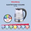 Fierbator electric, fabricat din sticla borosilicata, otel inoxidabil, iluminare din spate cu LED, capacitate 1,8 litri, 1850-2200 W, Klausberg