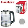 Fierbator electric, fabricat din  sticla borosilicata, otel inoxidabil, iluminare din spate cu LED, capacitate 1,7 litri, 1850-2200 W, Klausberg