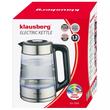 Fierbator electric, fabricat din  sticla borosilicata, otel inoxidabil, iluminare din spate cu LED, capacitate 1,7 litri, 1850-2200 W, Klausberg