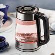 Fierbator electric, fabricat din  sticla borosilicata, otel inoxidabil, iluminare din spate cu LED, capacitate 1,7 litri, 1850-2200 W, Klausberg