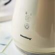 Fierbator electric, fabricat din sticla borosilicata, panou LED, crem, capacitate 1litru, 900-1100W, Klausberg