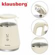 Fierbator electric, fabricat din sticla borosilicata, panou LED, crem, capacitate 1litru, 900-1100W, Klausberg