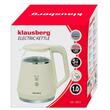 Fierbator electric, fabricat din sticla borosilicata, panou LED, crem, capacitate 1litru, 900-1100W, Klausberg