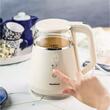 Fierbator electric, fabricat din sticla borosilicata, panou LED, crem, capacitate 1litru, 900-1100W, Klausberg