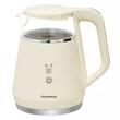 Fierbator electric, fabricat din sticla borosilicata, panou LED, crem, capacitate 1litru, 900-1100W, Klausberg