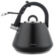 Fierbator negru mat, ceainic din otel cu fluier, 2.5 L, Klausberg