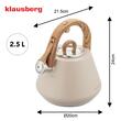 Fierbator bej, ceainic din otel cu fluier, 2.5 L, Klausberg