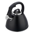 Fierbator traditional, ceainic din otel, capacitate 2,5 litri, cu maner moale la atingere, negru mat, Klausberg
