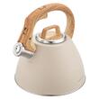 Fierbator traditional, ceainic din otel, capacitate 2,5 litri, cu maner din imitatie de lemn, bej, Klausberg