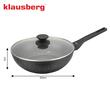 Tigaie wok neagra cu capac, din marmura, 28 cm, Klausberg