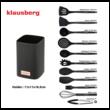 Set ustensile de bucatarie, 12 piese din silicon negru, Klausberg