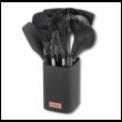 Set ustensile de bucatarie, 12 piese din silicon negru, Klausberg