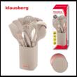 Set ustensile de bucatarie, 12 piese, silicon bej, Klausberg