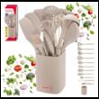 Set ustensile de bucatarie, 12 piese, silicon bej, Klausberg