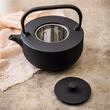  Ceainic cu capac din fonta, filtru din inox, 1.1 l, negru, KingHoff