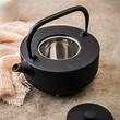  Ceainic cu capac din fonta, filtru din inox, 1.1 l, negru, KingHoff