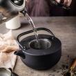  Ceainic cu capac din fonta, filtru din inox, 1.1 l, negru, KingHoff