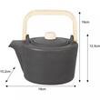 Ceainic din fonta cu filtru, cu maner din lemn, 1,3 l, KingHoff
