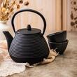 Ceainic din fonta cu filtru si doua cani, 1L, KingHoff